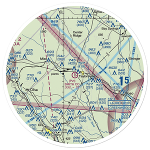 Smith County Airport (MS39) VFR Sectional Sticker (30 mile)