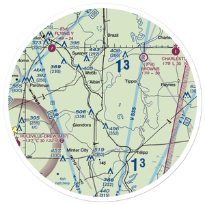 Flautt Airport (MS38) VFR Sectional Sticker (30 mile)