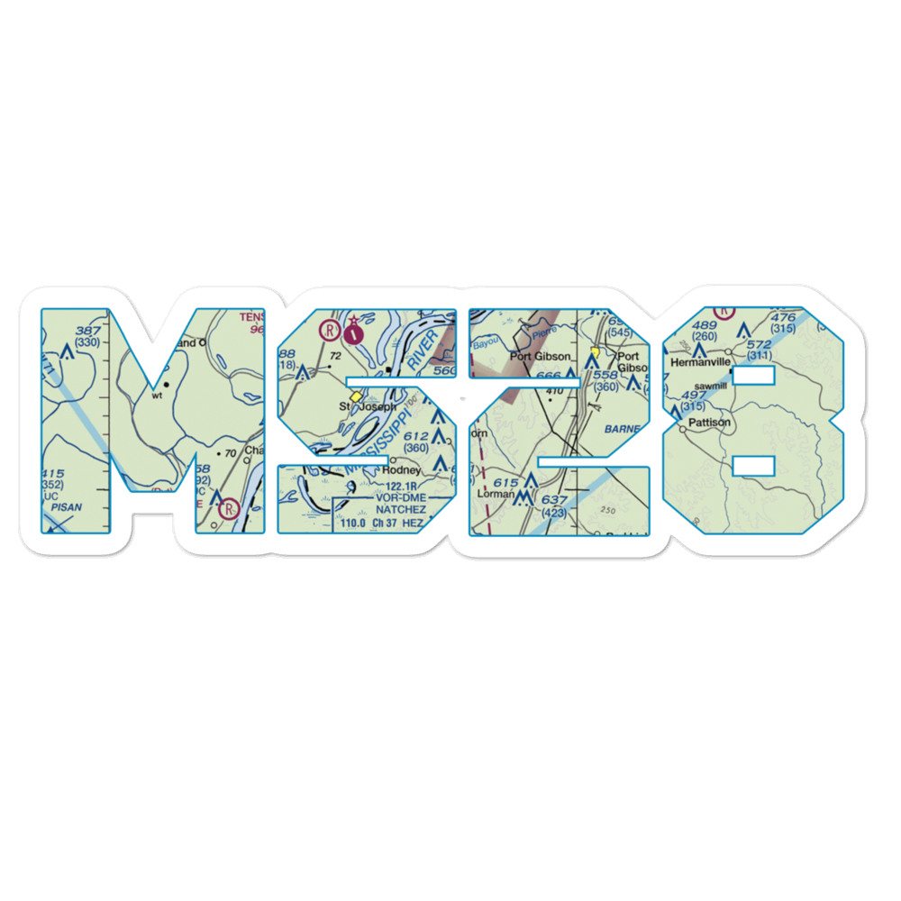 Alcorn State University Airport (MS28) VFR Sectional Sticker 