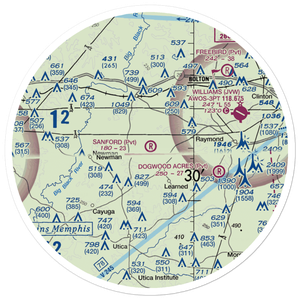 Joe Sanford Field (MS24) VFR Sectional Sticker (30 mile)