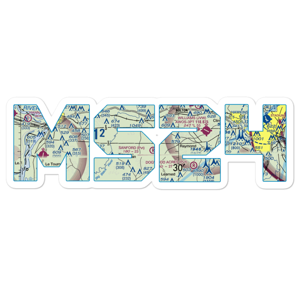 Joe Sanford Field (MS24) VFR Sectional Sticker 