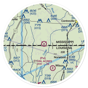 Forest Home Airport (MS23) VFR Sectional Sticker (20 mile)