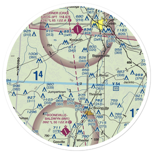 Dilworth Airport (MS18) VFR Sectional Sticker (30 mile)