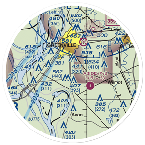 Country Club Airport (MS15) VFR Sectional Sticker (20 mile)