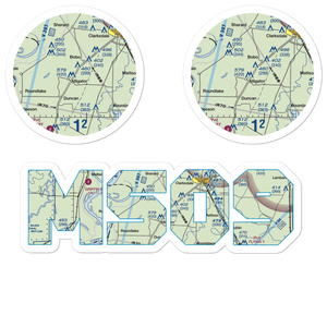 Glidwell Flying Service Airport (MS09) VFR Sectional Sticker Pack