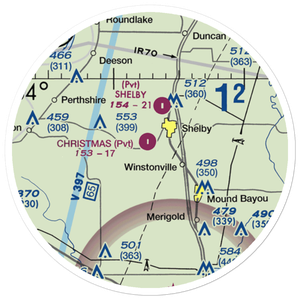 Christmas Airport (MS03) VFR Sectional Sticker (20 mile)