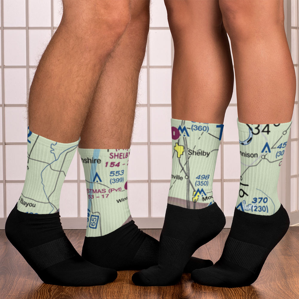 Christmas Airport (MS03) VFR Sectional Socks 