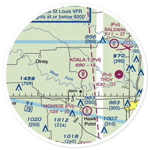 Keeven Air Ranch Airport (MO93) VFR Sectional Sticker (20 mile)