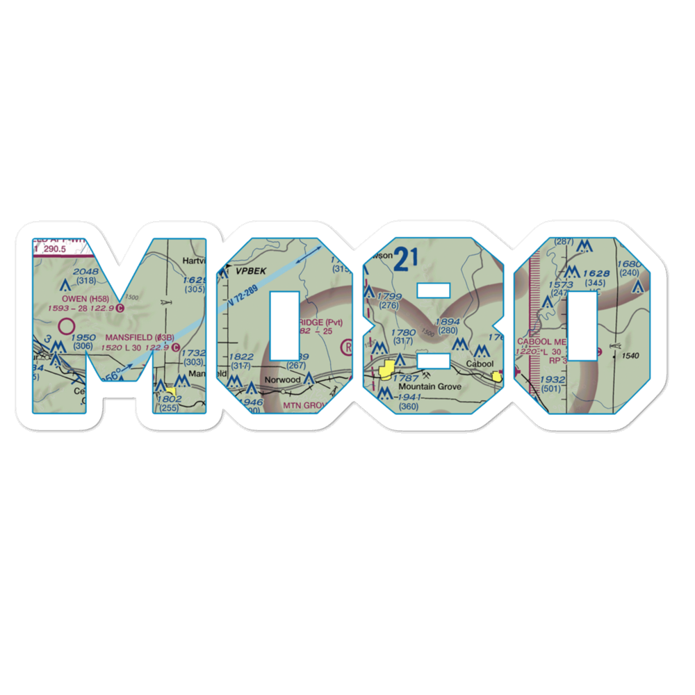 Oak Ridge Airpark (MO80) VFR Sectional Sticker 