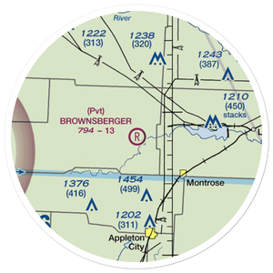 Brownsberger Airport (MO75) VFR Sectional Sticker (20 mile)
