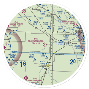 Brownsberger Airport (MO75) VFR Sectional Sticker (30 mile)