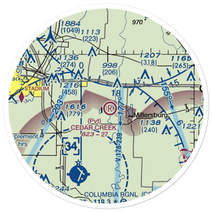 Cedar Creek Airport (MO74) VFR Sectional Sticker (20 mile)
