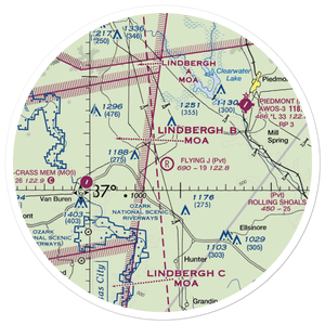 Flying 'J' Ranch Airport (MO72) VFR Sectional Sticker (30 mile)