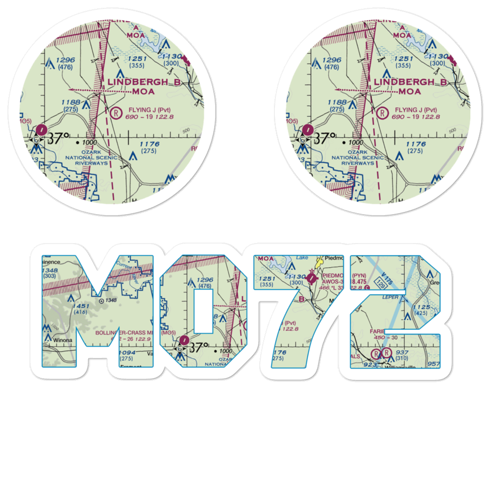 Flying 'J' Ranch Airport (MO72) VFR Sectional Sticker Pack 