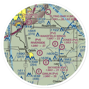 Linden Air Airport (MO66) VFR Sectional Sticker (20 mile)