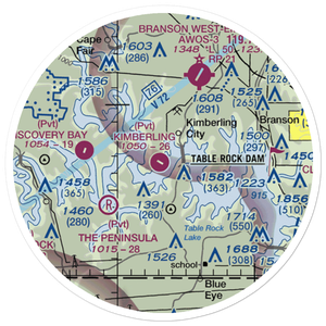 Kimberling Airport (MO64) VFR Sectional Sticker (20 mile)