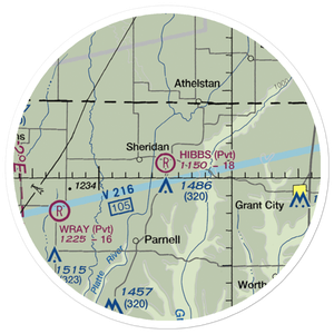 Hibbs Farm Airport (MO62) VFR Sectional Sticker (20 mile)