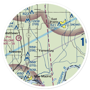 Henderson Mounds E B G Airport (MO57) VFR Sectional Sticker (20 mile)