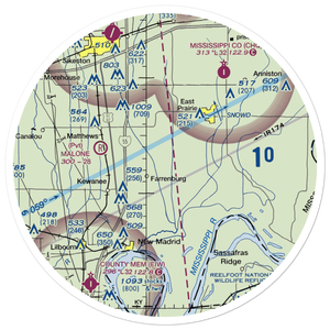 Henderson Mounds E B G Airport (MO57) VFR Sectional Sticker (30 mile)
