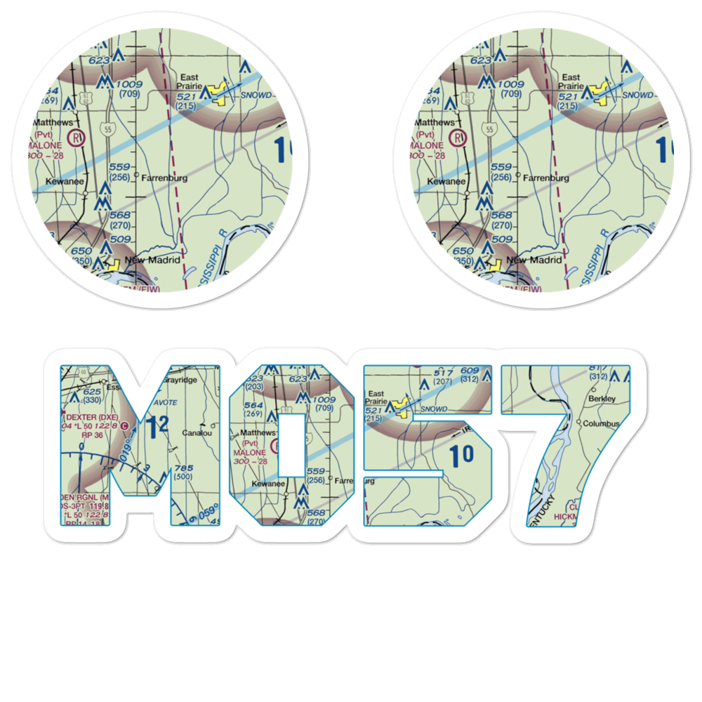 Henderson Mounds E B G Airport (MO57) VFR Sectional Sticker Pack 