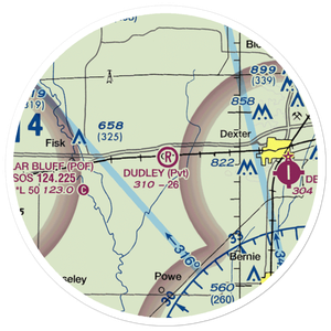 Dudley Airport (MO54) VFR Sectional Sticker (20 mile)