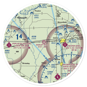 Dudley Airport (MO54) VFR Sectional Sticker (30 mile)