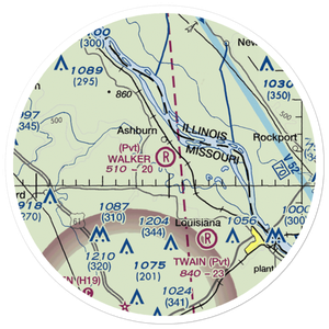 Walker Airport (MO46) VFR Sectional Sticker (20 mile)