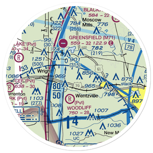 Riddle's Roost Airport (MO36) VFR Sectional Sticker (20 mile)