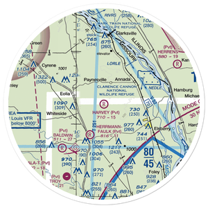 Harvey Airport (MO35) VFR Sectional Sticker (30 mile)