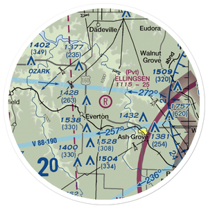 Ellingsen Field (MO34) VFR Sectional Sticker (20 mile)