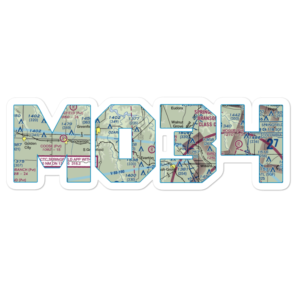 Ellingsen Field (MO34) VFR Sectional Sticker 