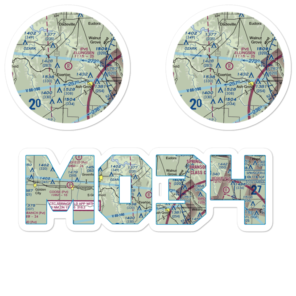 Ellingsen Field (MO34) VFR Sectional Sticker Pack 