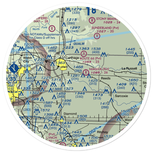 Barlet's Base Airport (MO33) VFR Sectional Sticker (30 mile)