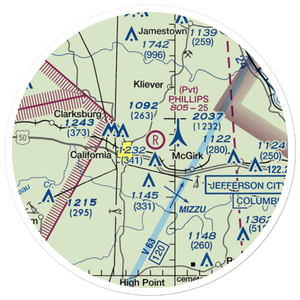 Phillips Field (MO23) VFR Sectional Sticker (20 mile)