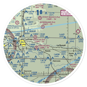Baugh Flight Park Ultralightport (MO16) VFR Sectional Sticker (30 mile)