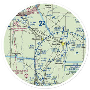 Hawk Air Airport (MO10) VFR Sectional Sticker (30 mile)