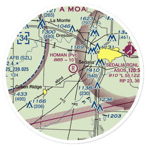Homan Field (MO08) VFR Sectional Sticker (20 mile)
