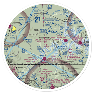 Turkey Mountain Airport (MO00) VFR Sectional Sticker (30 mile)