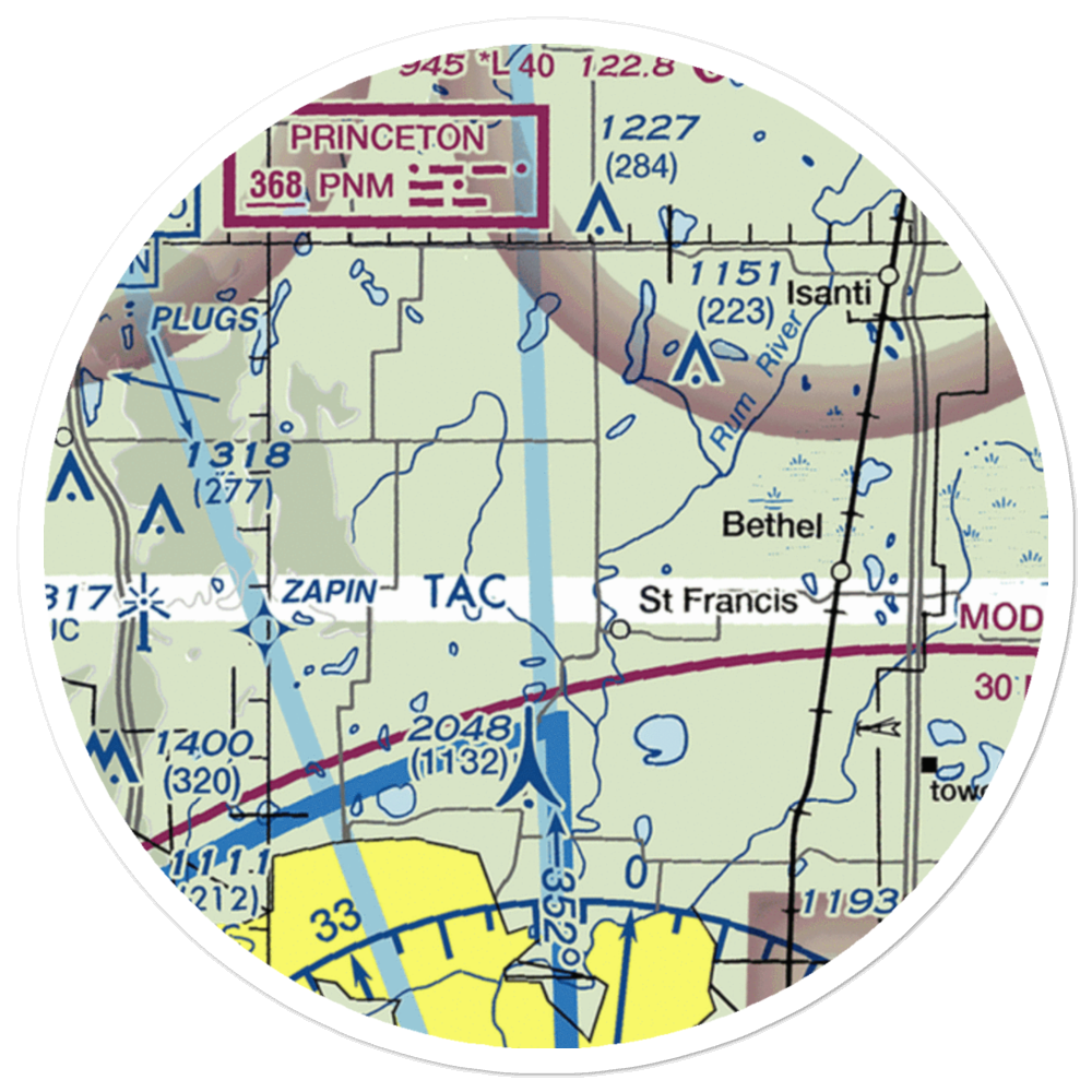 Aero-Plain Airport (MN98) VFR Sectional Sticker (20 mile) 
