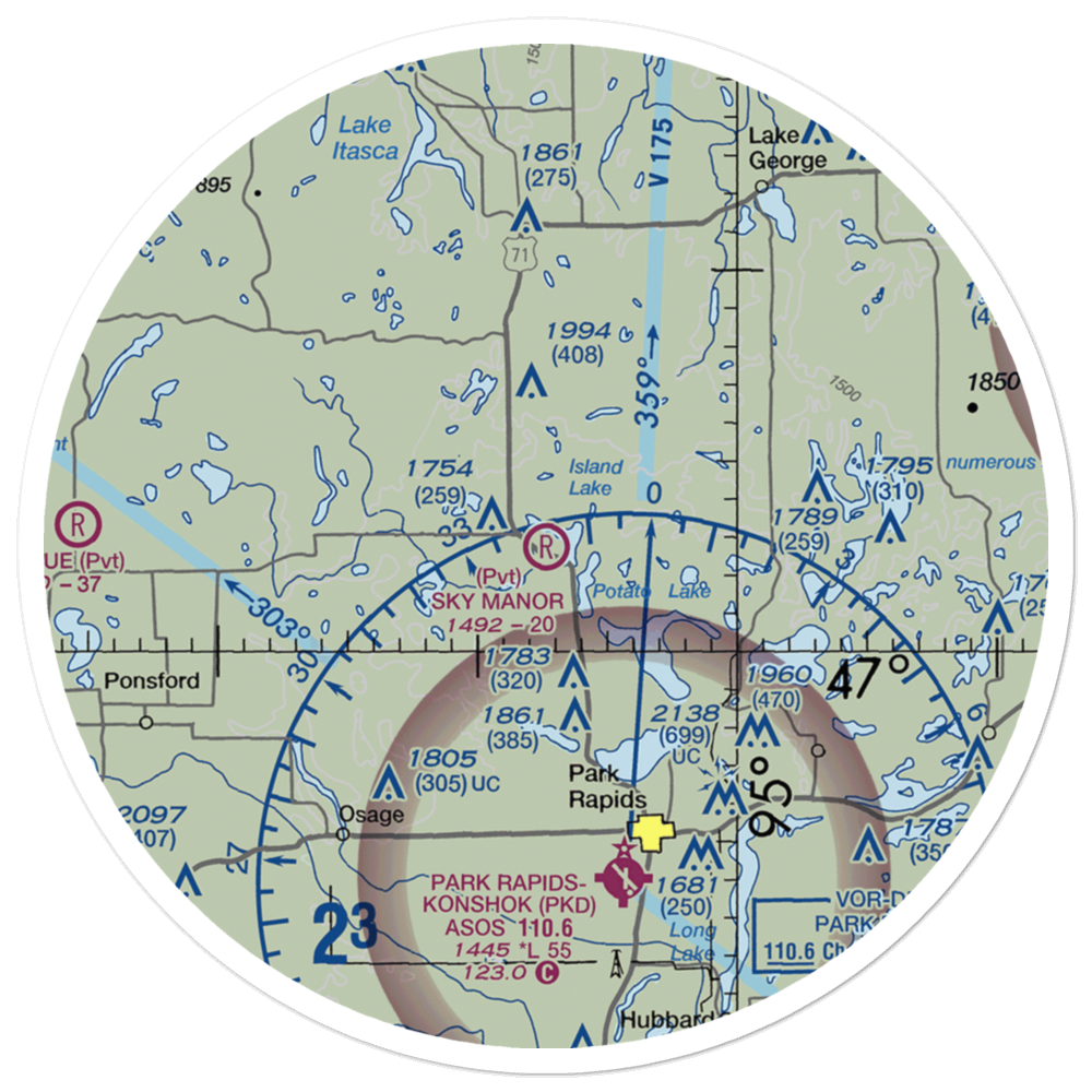 Sky Manor Aero Estates Airport (MN86) VFR Sectional Sticker (30 mile) 