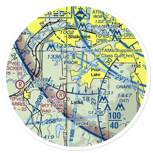 Marty's Tranquility Base (MN76) VFR Sectional Sticker (20 mile)