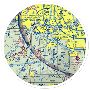 Marty's Tranquility Base (MN76) VFR Sectional Sticker (30 mile)