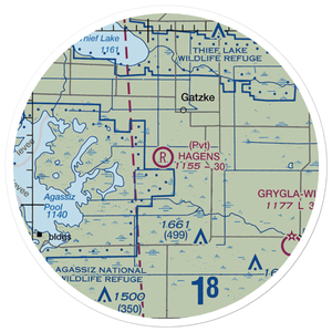 Arthur Field (MN50) VFR Sectional Sticker (20 mile)