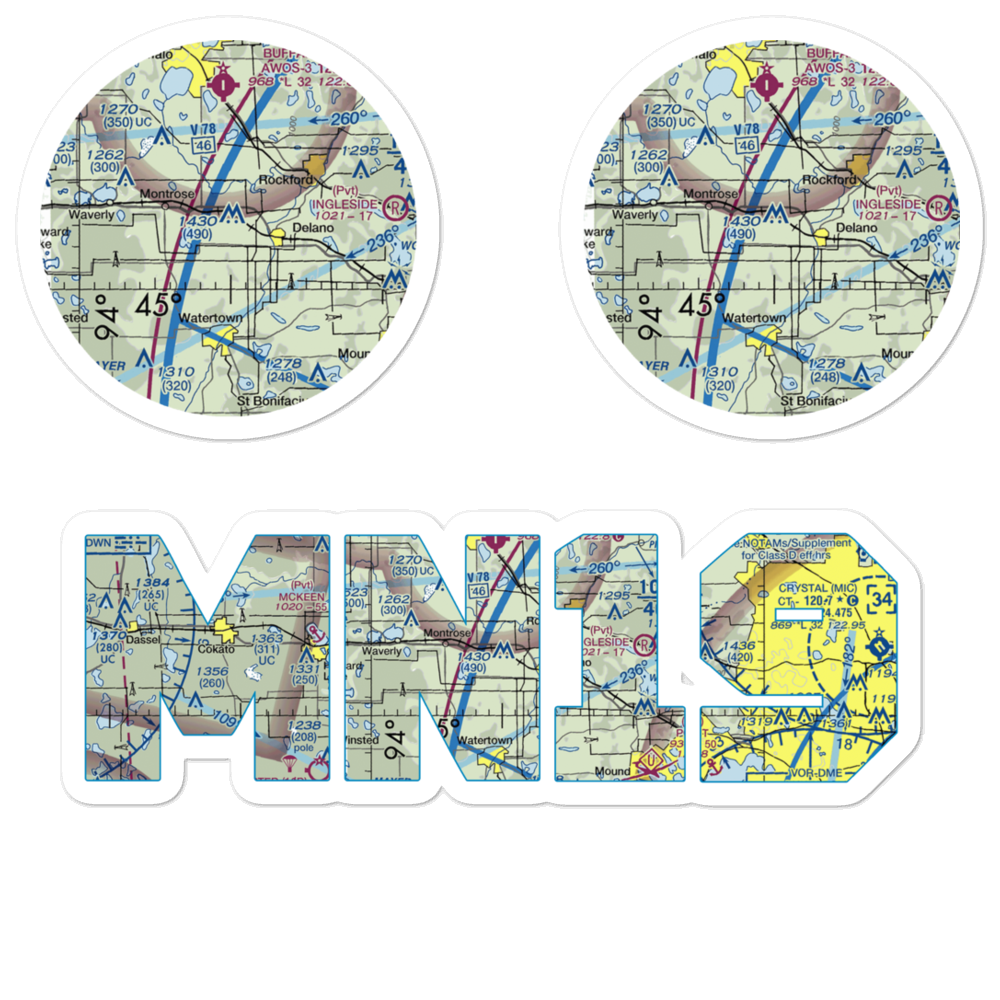 Brandt Airport (MN19) VFR Sectional Sticker Pack 