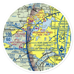 Lake Minnewashta Seaplane Base (MN02) VFR Sectional Sticker (20 mile)