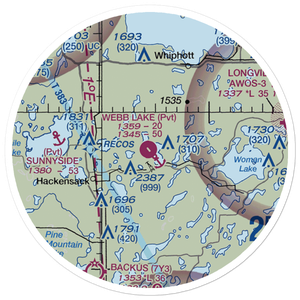 Webb Lake Airport (MN00) VFR Sectional Sticker (20 mile)