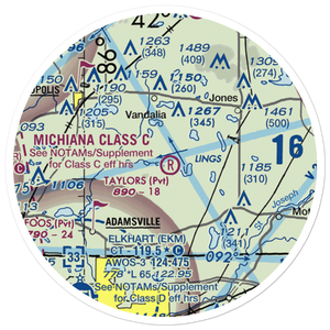 Taylors Flight Park Airport (MI95) VFR Sectional Sticker (20 mile)