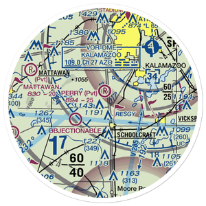 Perry Airport (MI89) VFR Sectional Sticker (20 mile)