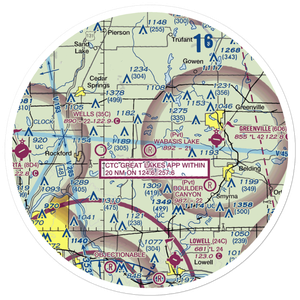 Wabasis Lake Airport (MI80) VFR Sectional Sticker (30 mile)