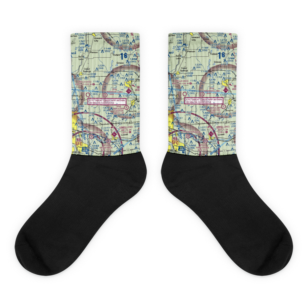 Wabasis Lake Airport (MI80) VFR Sectional Socks 